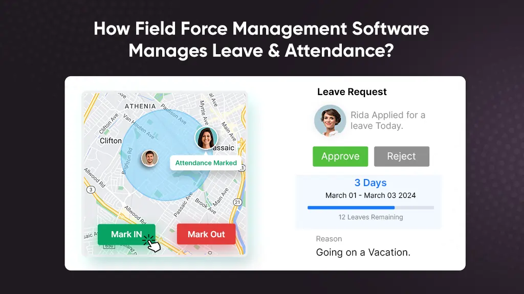 Manage field staff’s leave & attendance with field force management software