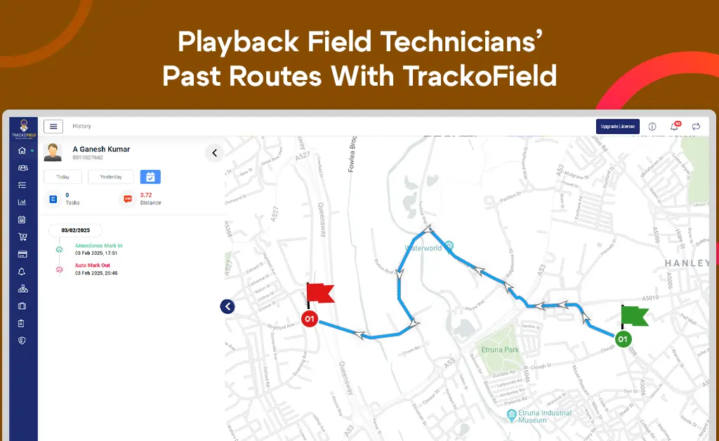 Route Playback Feature in TrackoField