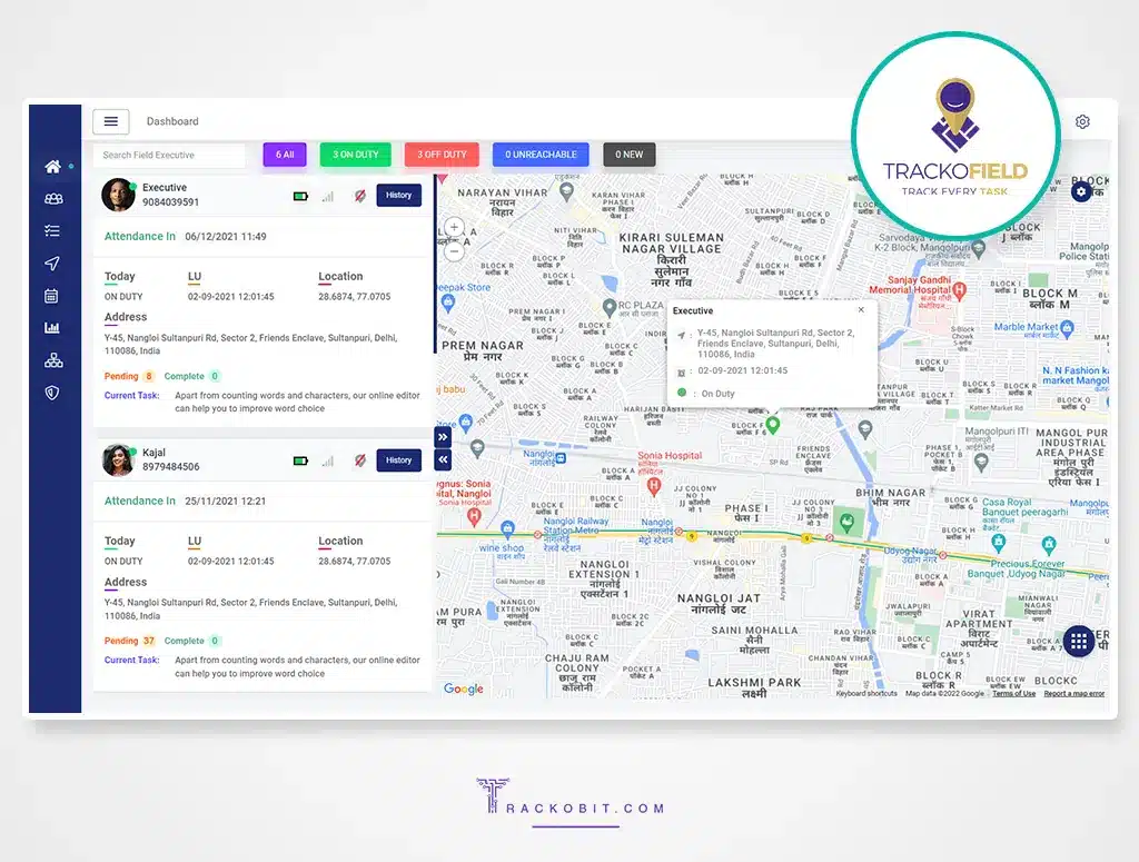 TrackoField Dashboard