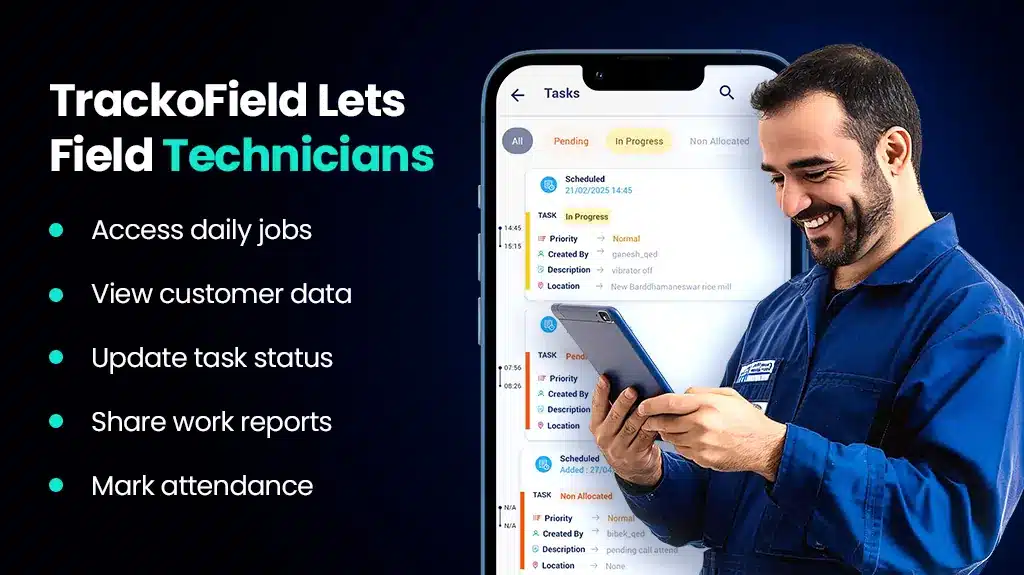 TrackoField Lets Field Technicians