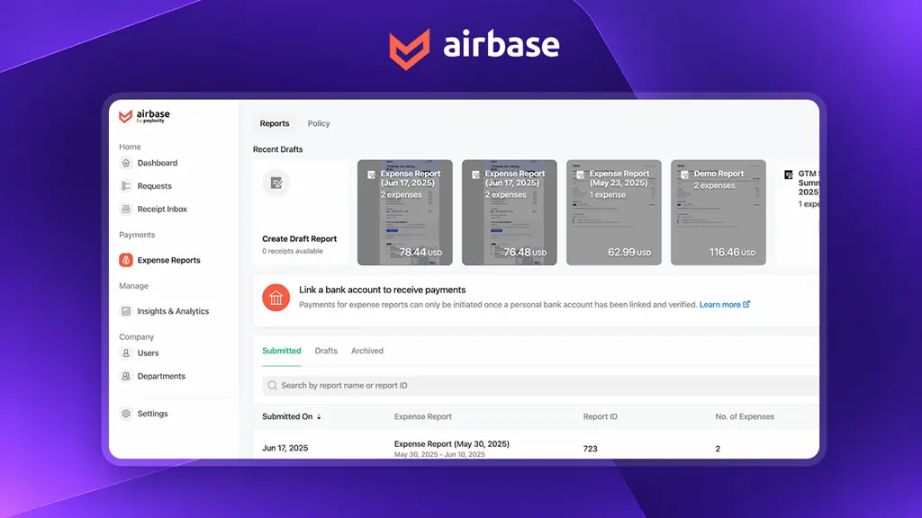 Expense, payments and accounting in one workspace Expense, payments and accounting in one workspace