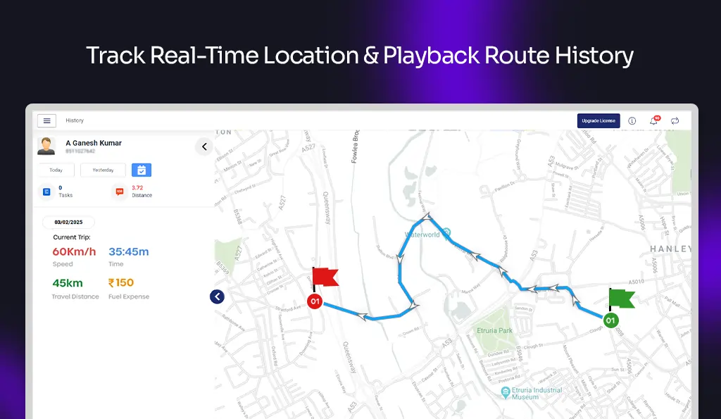 Track Real-Time Location & Playback Route History