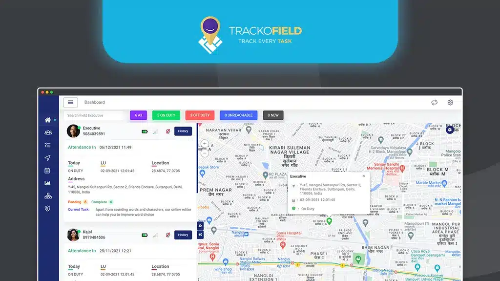 TrackoField’s field force management software