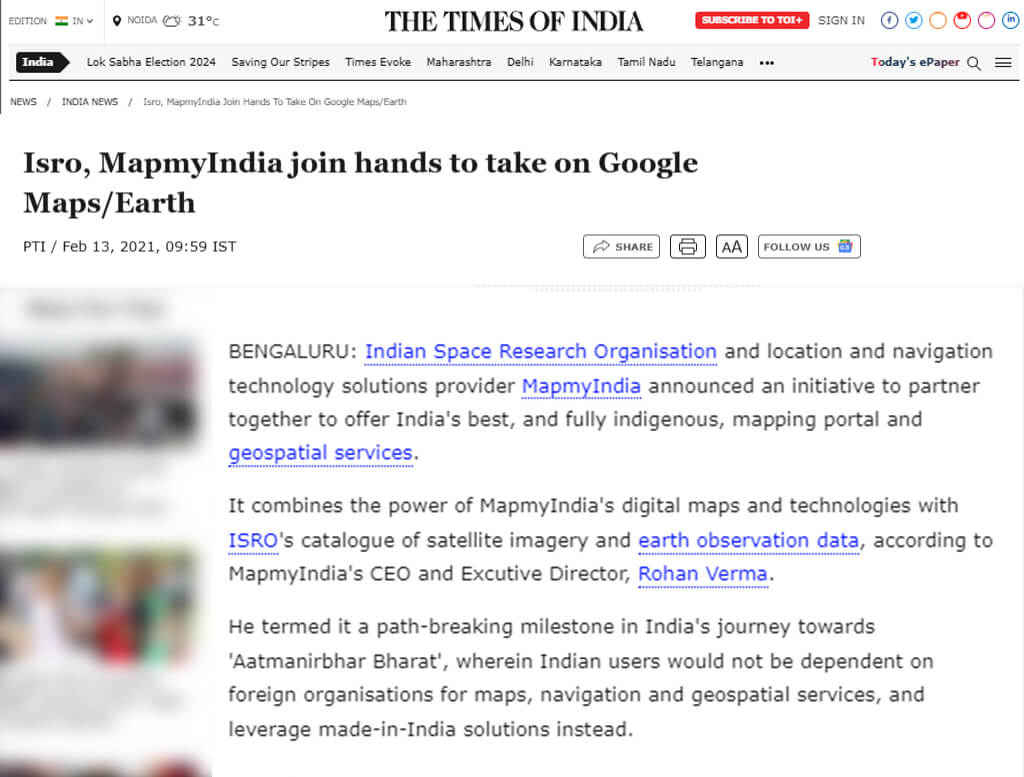 ISRO’S NavIC & MapMyIndia’s Collaboration