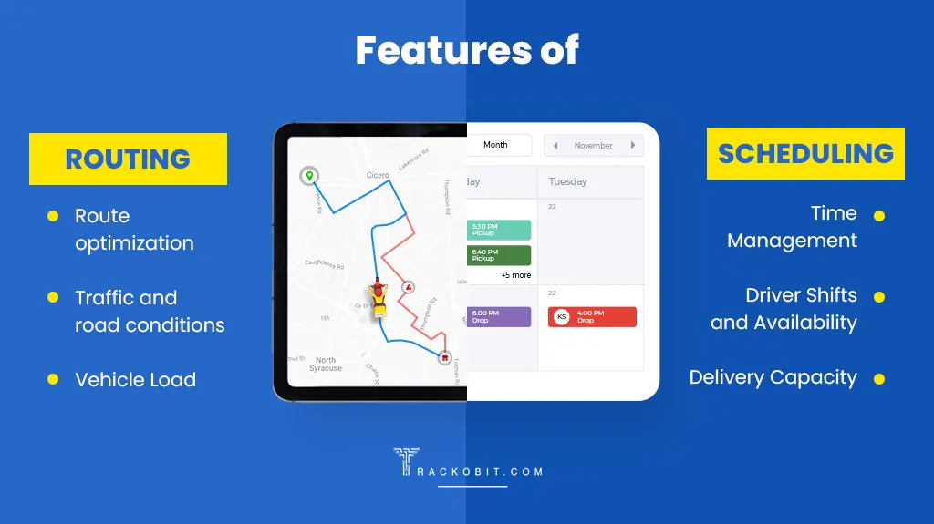 Features of Routing and scheduling