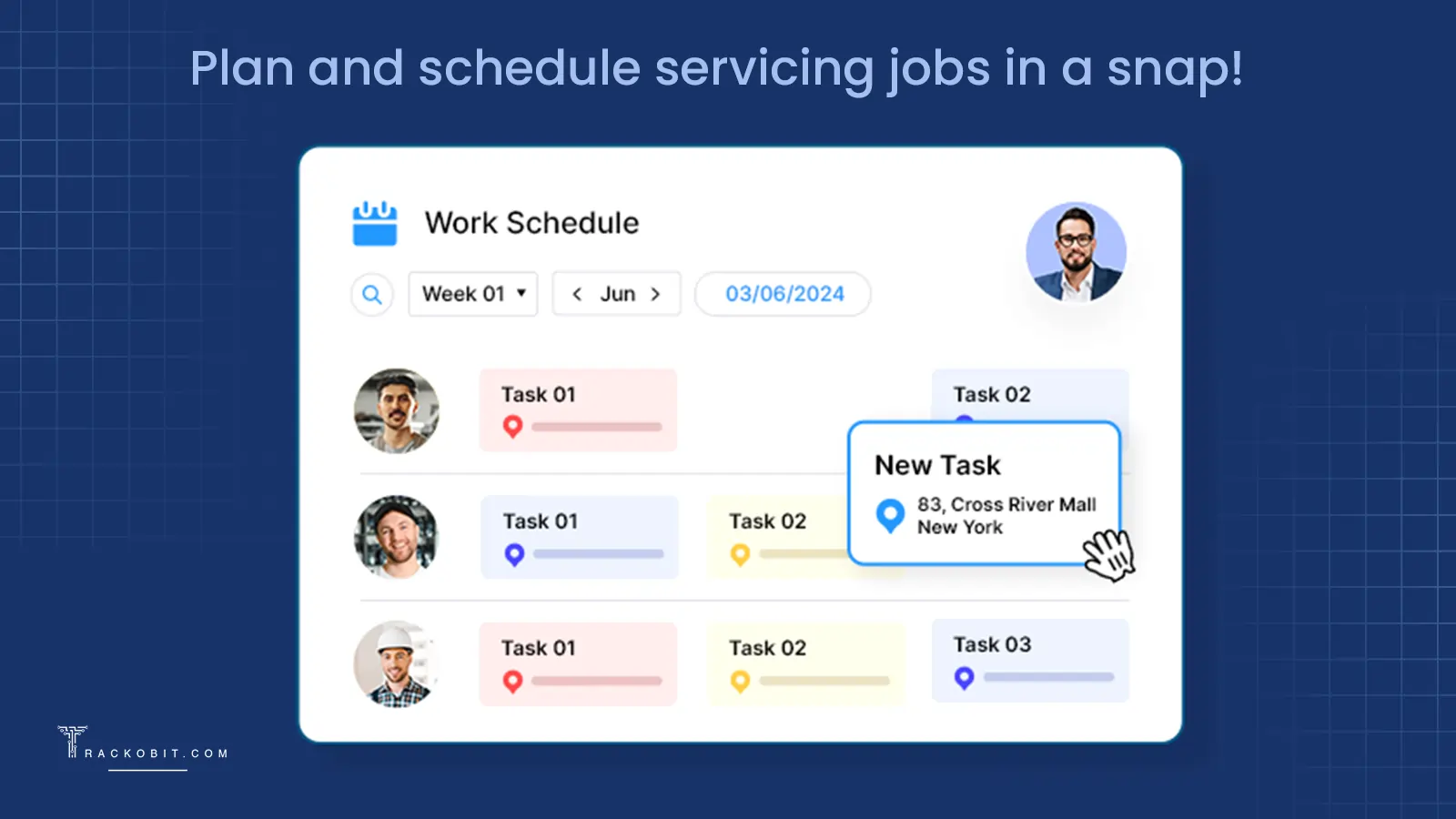 TrackoField’s task scheduling feature