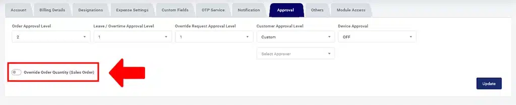 Partial Orders Approval Toggle in TrackoField