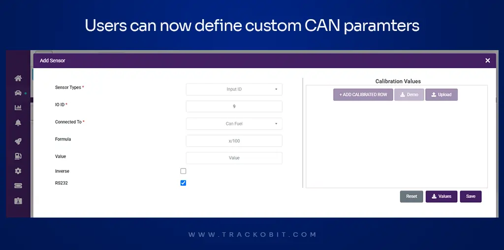 Now users can enter custom sensors on TrackoBit.