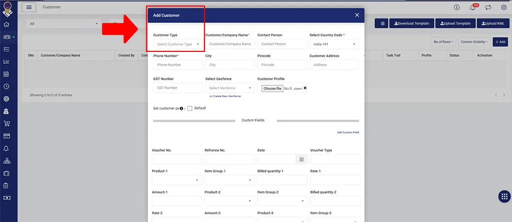 Customer Type Field in Custom Fields Customer Type Field in Custom Fields