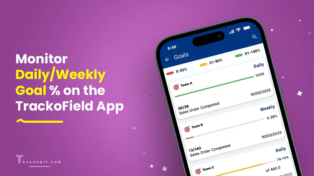 Monitor DailyWeekly Goal % on the TrackoField App