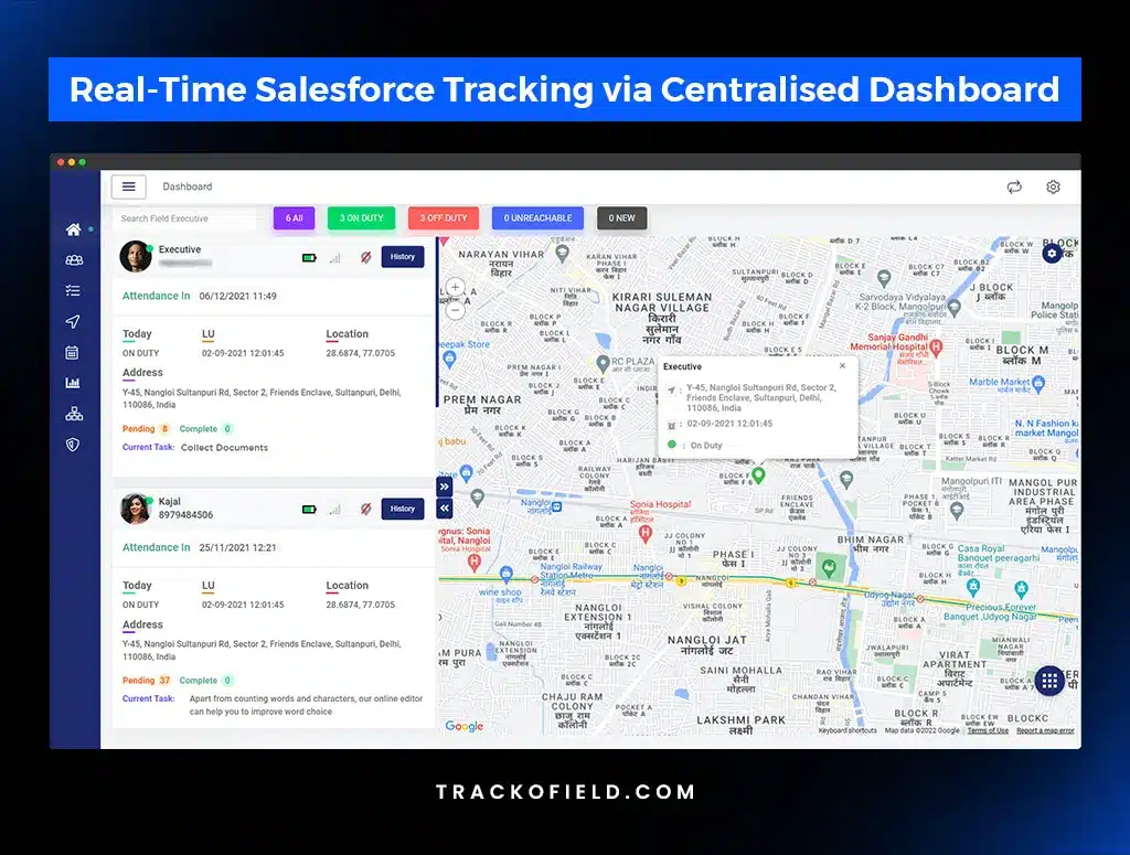 Real-Time Staff Tracking via Centralised Dashboard