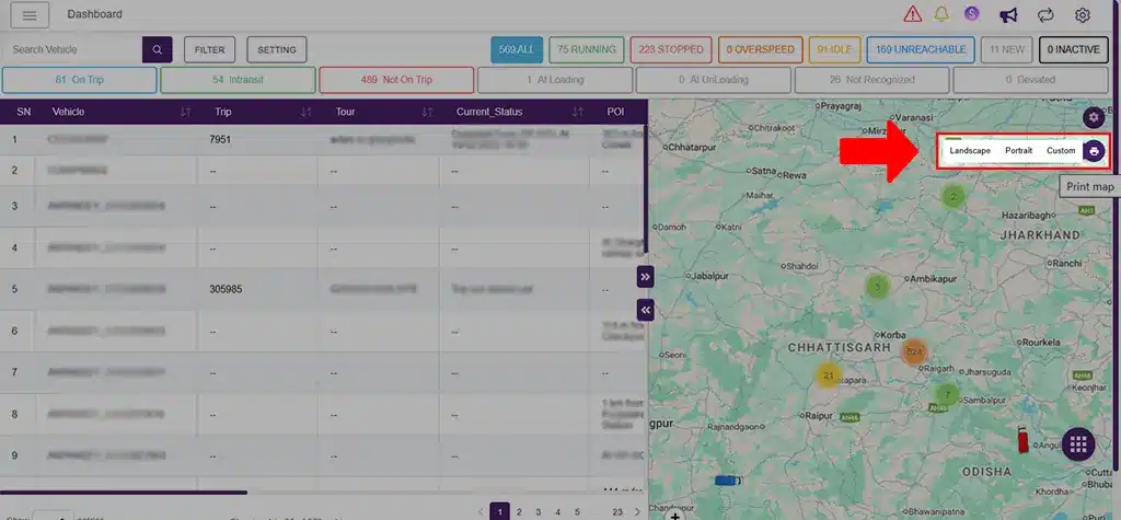 TrackoBit’s Map Print Option for Offline Analysis TrackoBit’s Map Print Option for Offline Analysis