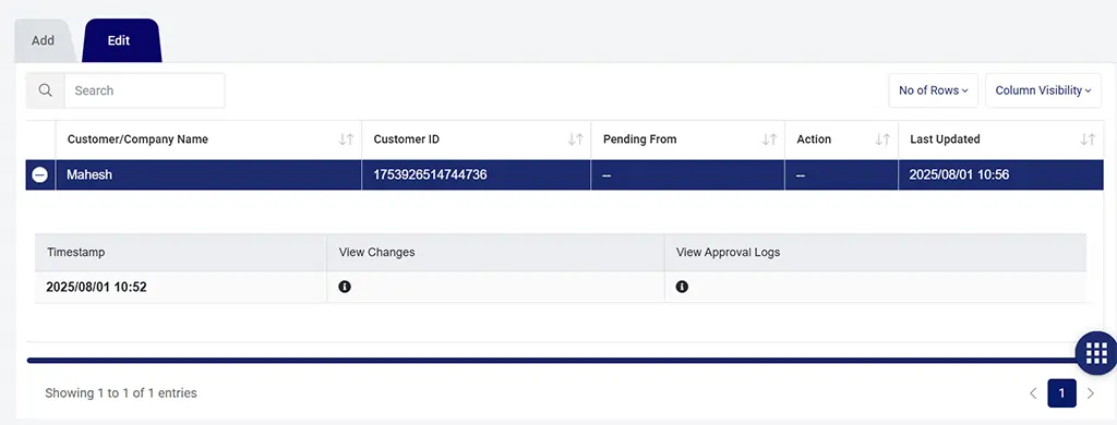 Customer Edit Request Module
