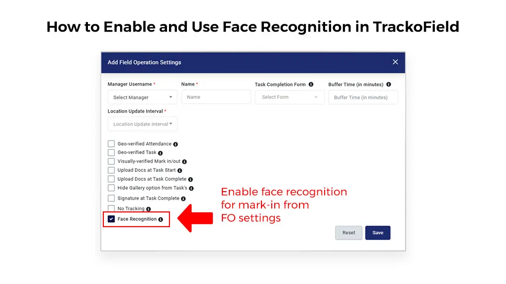 Enabling Face Recognition in TrackoField
