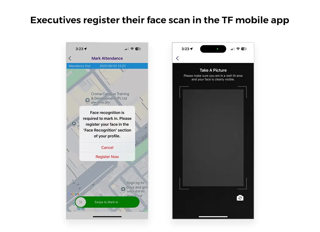 How Employees Register Their Face on TrackoField’s Mobile App