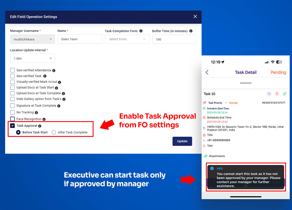 How To Use Task Approval Settings TrackoField