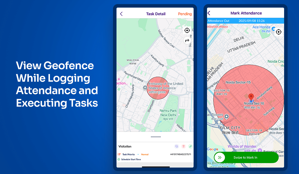Geofence Visibility on Task & Attendance Module in TF Mobile App