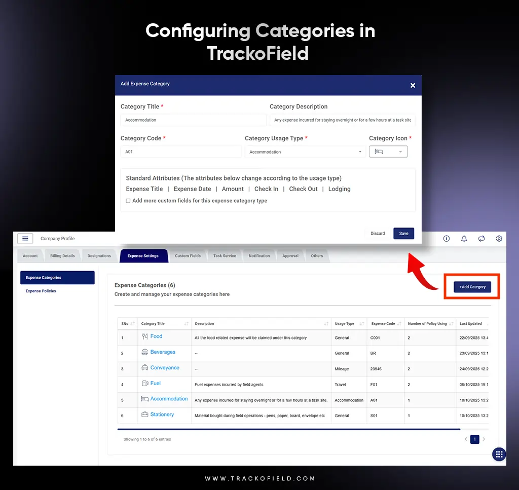 How To Configure Expense Categories in TrackoField