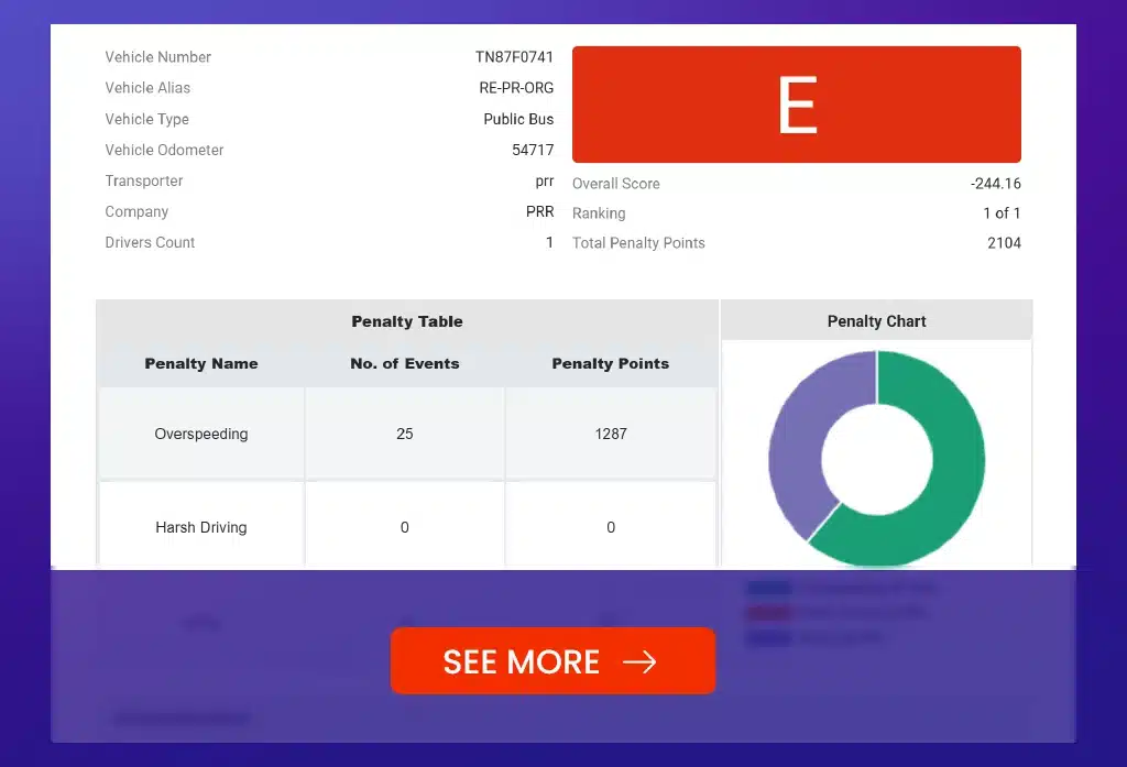 Performance report card of drivers and vehicles for deeper insights