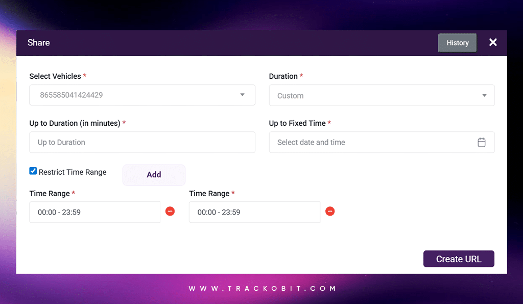 Let clients track only in set time windows