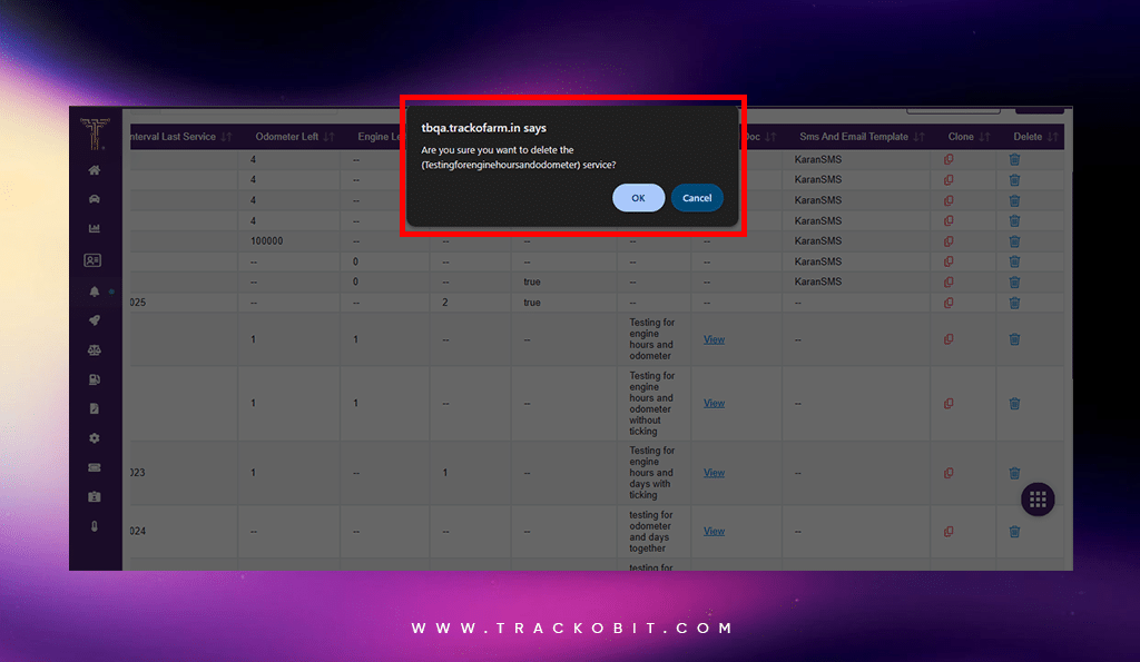 Extra safety with a delete confirmation pop-up