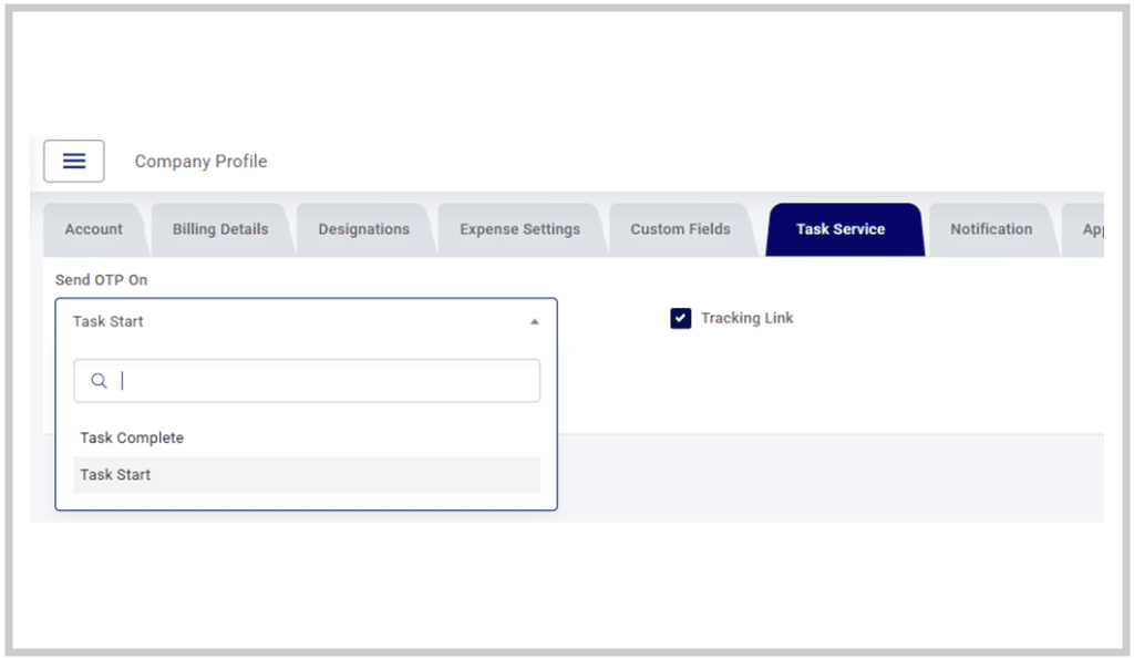 Enabling Task Tracking Link via OTP