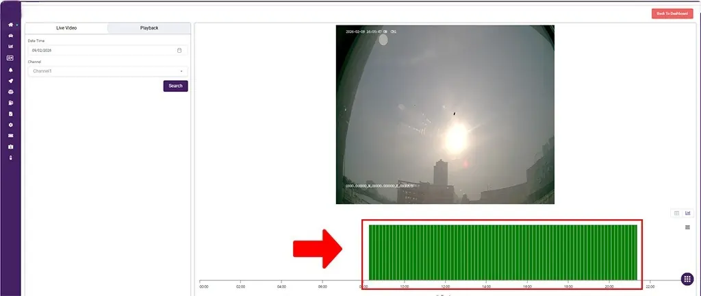 Video telematics playback graph