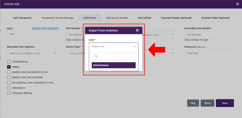Easy import of device from inventory