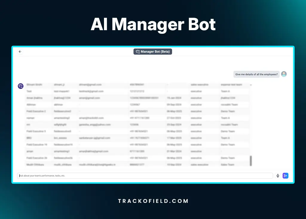 AI Manager Bot in TrackoField