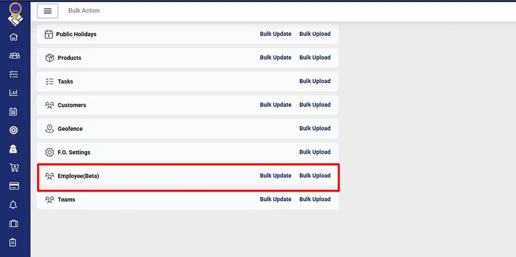 Employee Bulk Upload Enabled