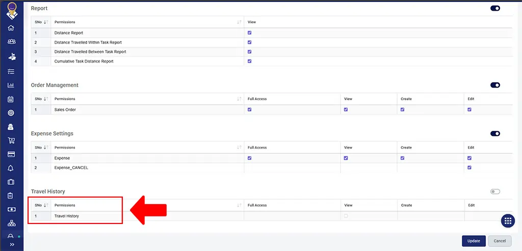 Role Based Travel History Access