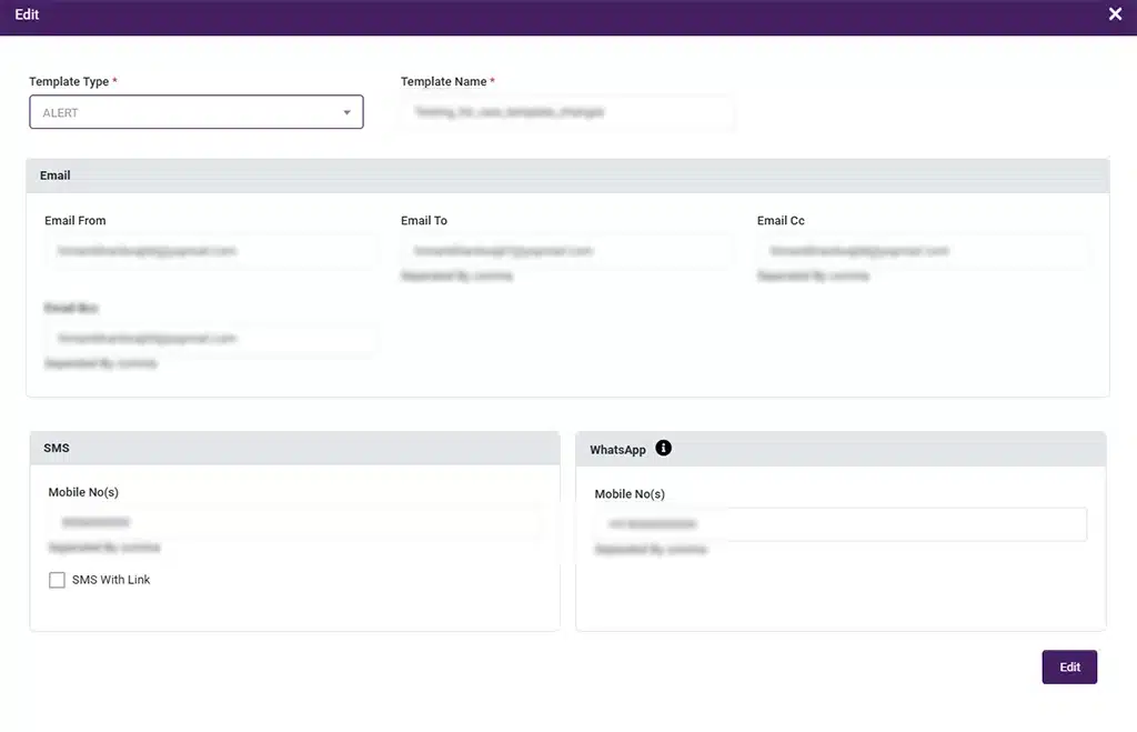 Templates for Alerts