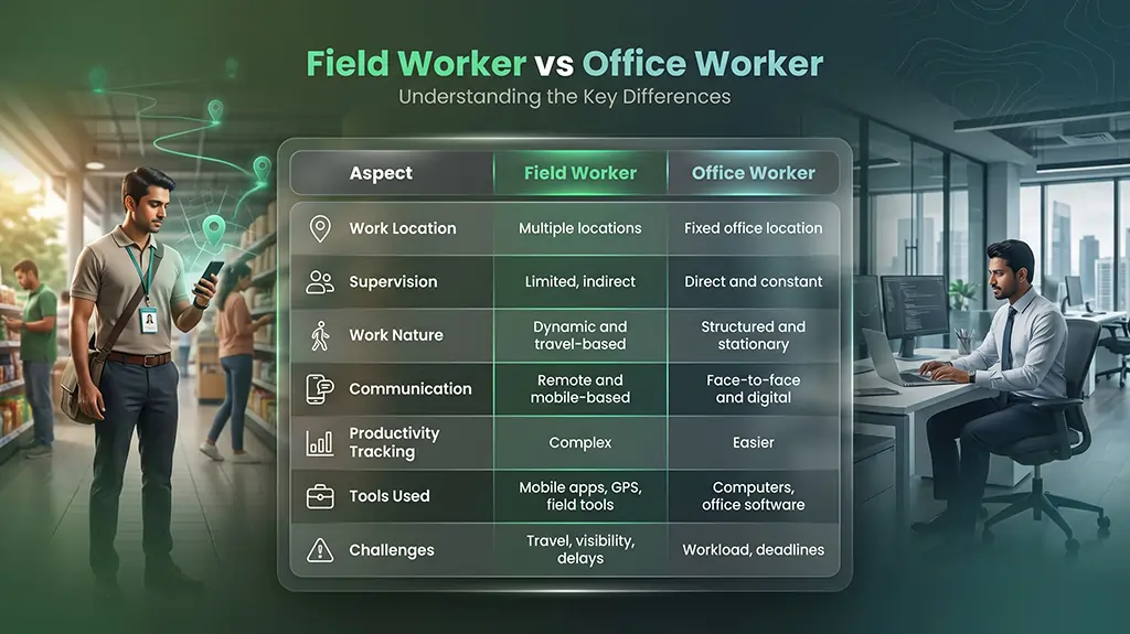 Field Worker vs Office Worker Comparison