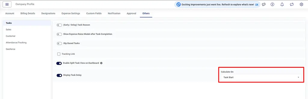Task Delay Configuration