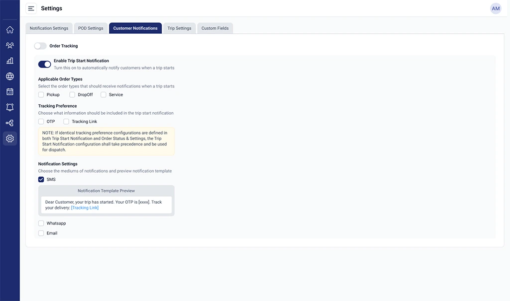 Configure customer notifications Configure customer notifications