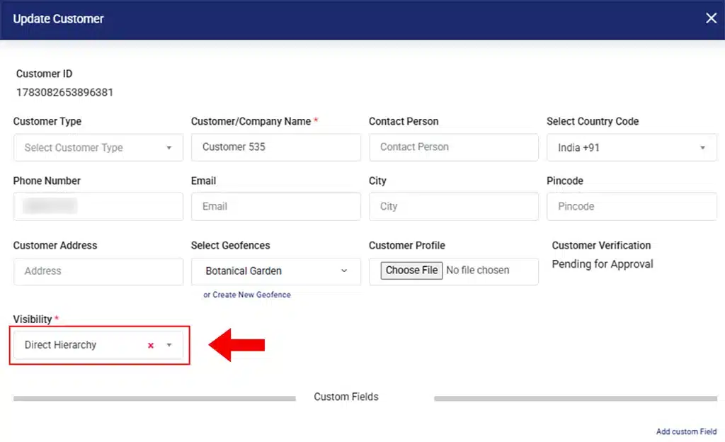 For Direct Hierarchy visibility customer For Direct Hierarchy visibility customer