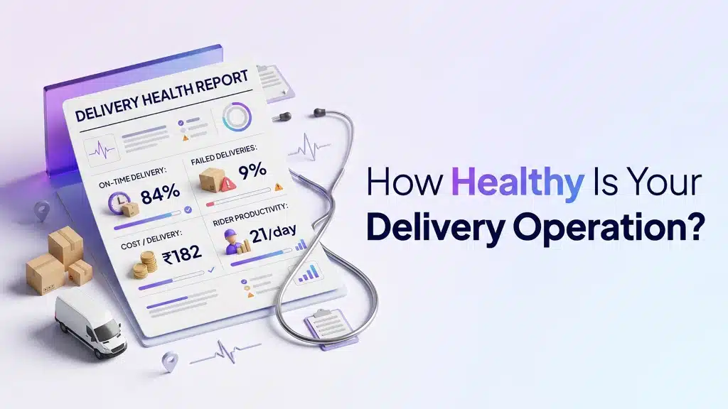 Create a visual that looks like a medical health report, but for a delivery business. Create a visual that looks like a medical health report, but for a delivery business.
