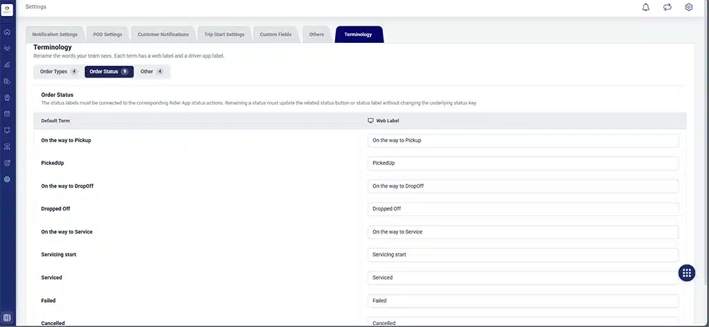 Customise order status labels to match your operations Customise order status labels to match your operations