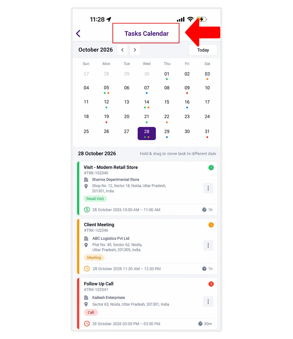 Improved Tasks Calendar functionality
