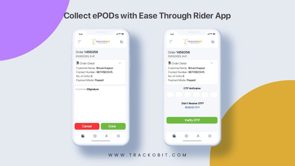 Collect epod with rider app