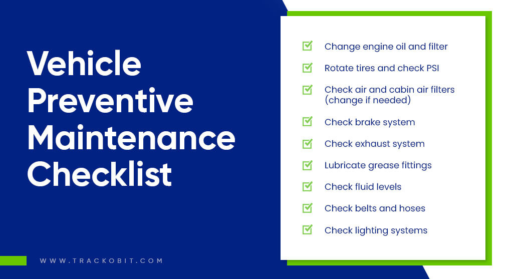 Vehicle Preventive Maintenance Checklist
