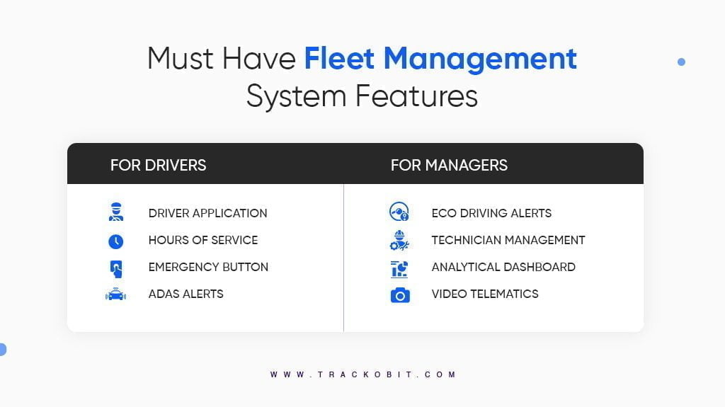 Must Have Fleet Management System Features