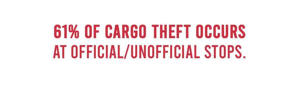 Cargo Theft occurs at official/unofficial stops