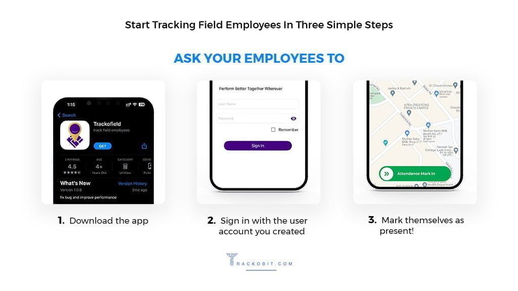 tracking field employee steps